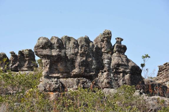Formações rochosas no P.E do Guartelá, região de Tibagi - PR